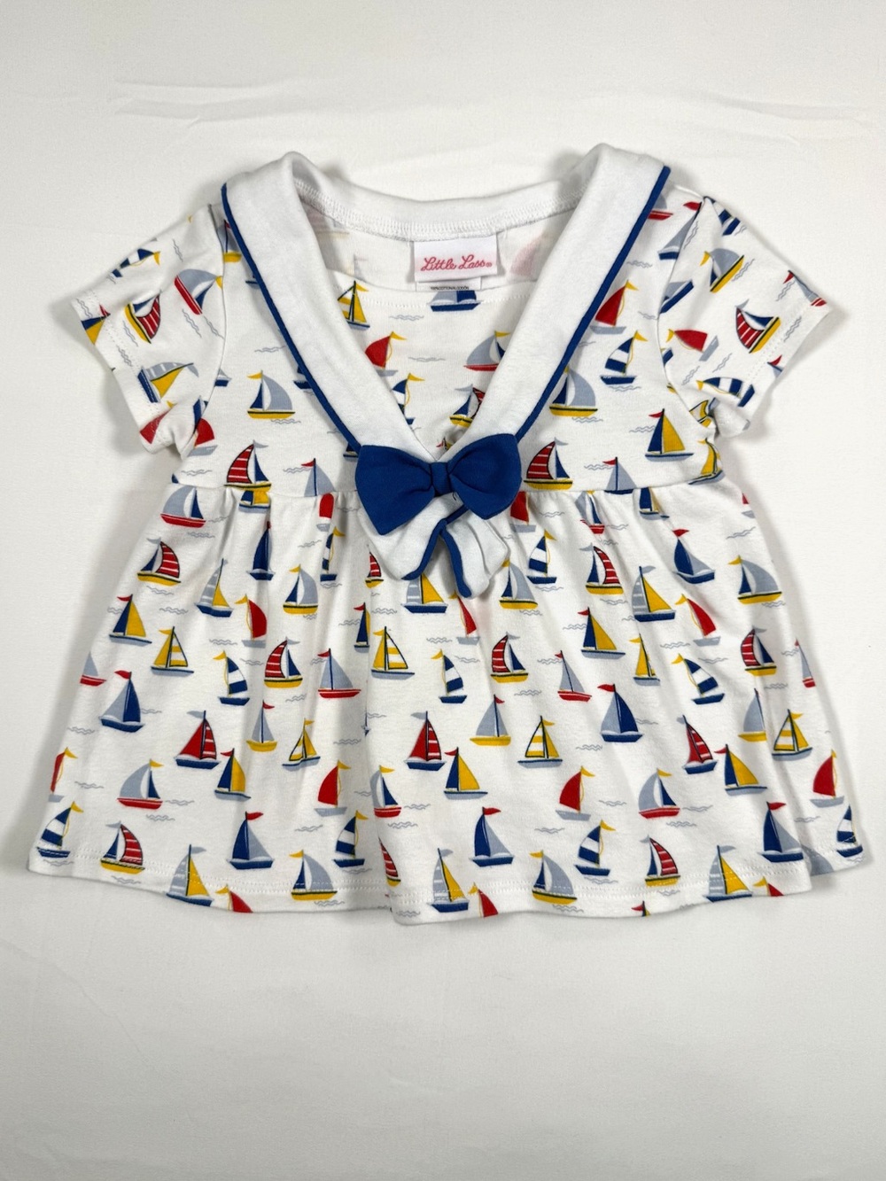 LITTLE LASS Girls Sailboat Dress 2T Nautical Sailor Coastal Preppy